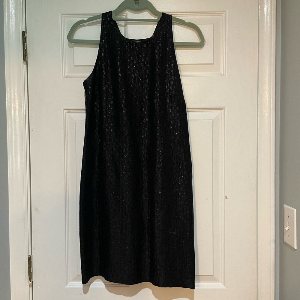 Club Monaco Black Textured Midi Dress